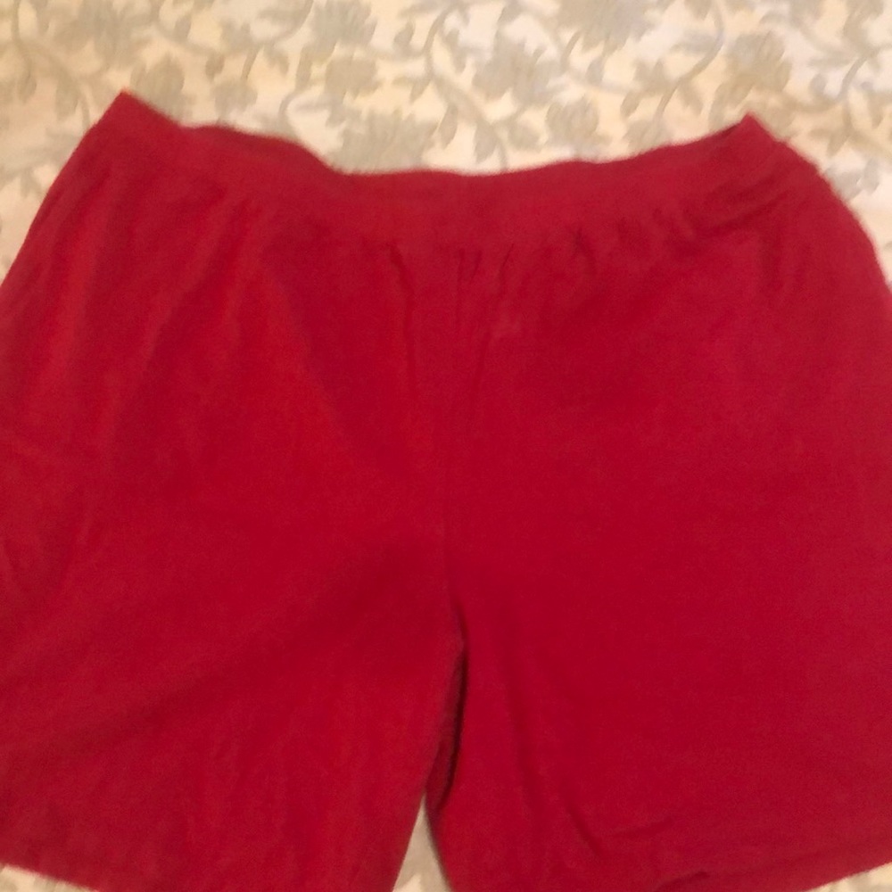 Red knit shorts